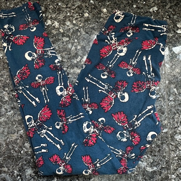 LuLaRoe Halloween Limited Edition Flying Skeleton Print Leggings Size O/S OS - Picture 11 of 11